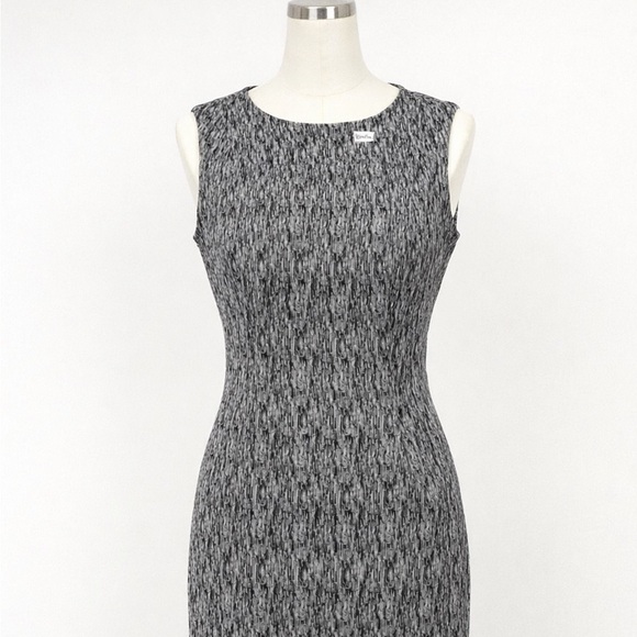 Calvin Klein Dresses & Skirts - Calvin Klein Textured Black and Gray Midi Dress, black and white